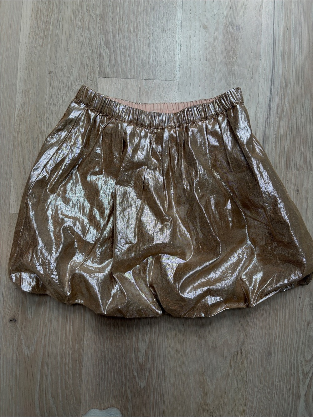 Crewcuts Metallic Bubble Skirt - Shimmering gold